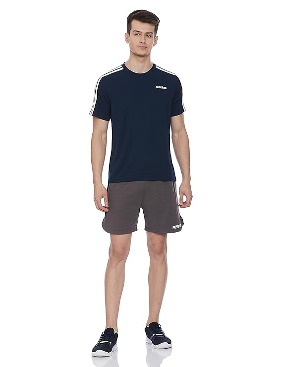 adidas Sporty Men Round Neck 3-Stripes Tee - Lightweight, Breathable & Moisture-Wicking Sports T-Shirt for Training, Running, Gym & Everyday Casual Activewear for All-Season