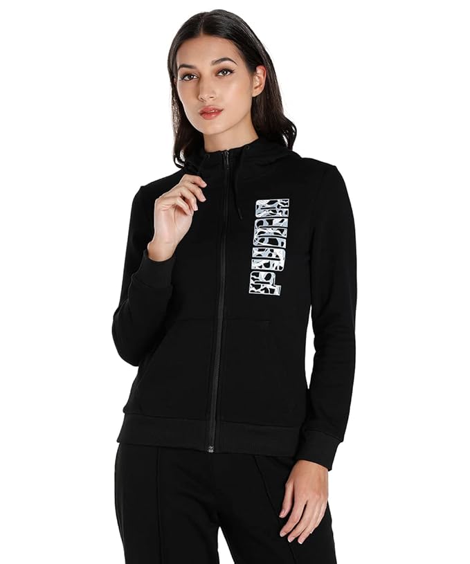 PUMA Women Cotton Hooded Neck Sweatshirt