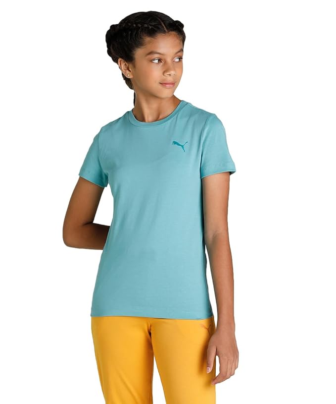Puma Girl's Solid Regular Fit T-Shirt